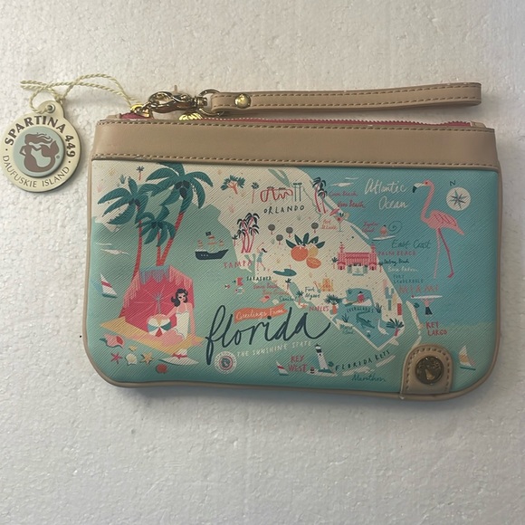 Spartina 449 Handbags - Spartina 449 Daufuskie Island Florida Scout  wristlet zipper pockets brand new